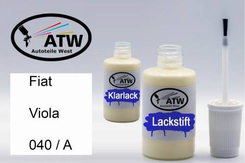 Fiat, Viola, 040 / A: 20ml Lackstift + 20ml Klarlack - Set, von ATW Autoteile West.